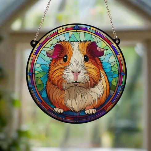 Guinea Pig Stained Glass Effect Suncatcher